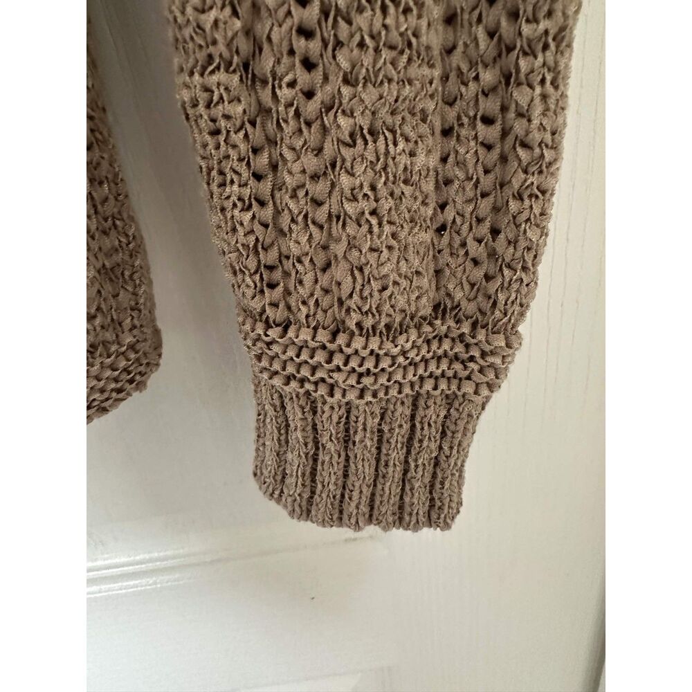 NWT Jones New York Signature V-Neck Open Knit Sweater Oatmeal Size L Boho Chic - Picture 8 of 8